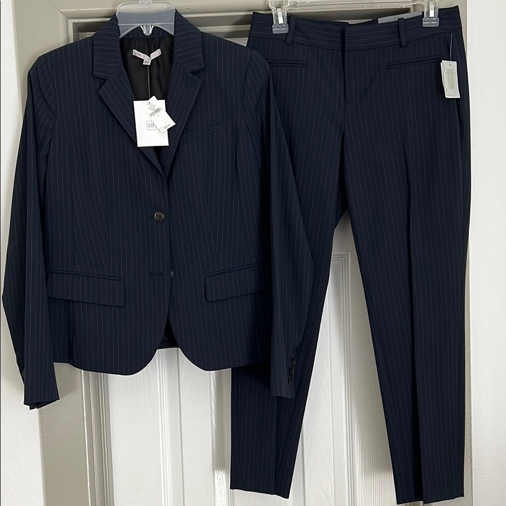 Navy Pinstripe Blazer and Pants Set